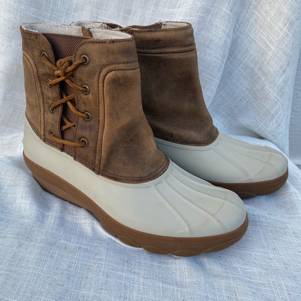 Sperry Brown and Cream Ankle Boots